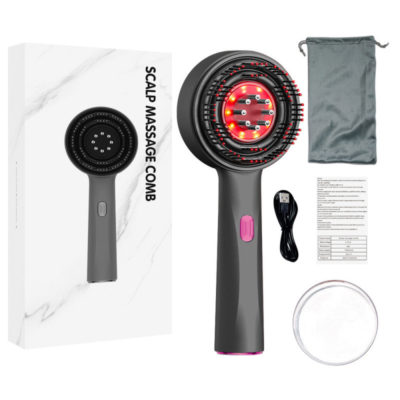 クロスボーダー新しい電気マッサージコーム家庭用ヘッド赤色光ヘアケアヘアコーム頭皮経絡マッサージャー|undefined