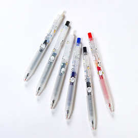 禾硕3379咕噜熊中性笔大容量笔芯超长书写速干墨水按动签字笔黑