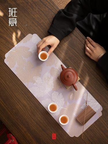Banyi waterproof Chinese dry bubble tea mat short tea mat fabric tea table mat tea table table flag Zen tea ceremony dry bubble cloth mat
