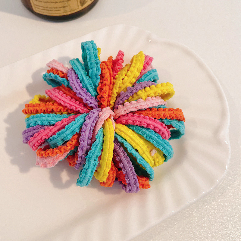 Bebés color caramelo de alta elasticidad pulgar anillo de cabello de niñas adornamiento de cabello de dopamina no daña banda de goma de cabello