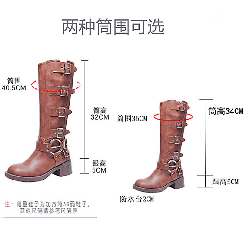 2026 Ultra-Fiber Leather Buckle Thick-Heeled Martin Boots, Knee-High Boots, British Style, Large Size 43, Wide Motorcycle Boots for Women 2026 Ultra-Fiber Leather Buckle Thick-Heeled Martin Boots, Knee-High Boots, British Style, Large Size 43, Wide Motorcycle Boots for Women