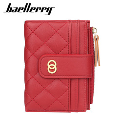 baellerry new wallet women's short Korean style multi-card slot fashion buckle wallet zipper ticket holder wholesale