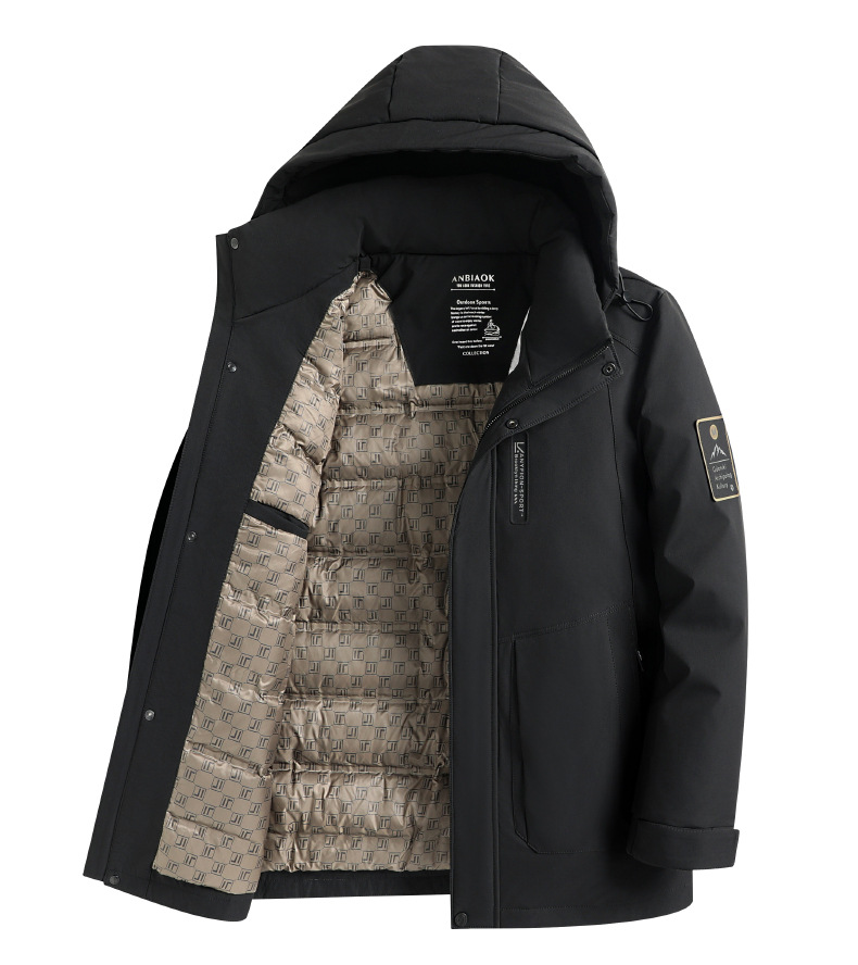 Abbigliamento uomo autunno e inverno nuovo 90 bianco anatra Seta cotone lunghezza media con cappuccio Giacca in seta cotone uomo outdoor caldo casual Giacca in seta cotone uomo_voghion.com