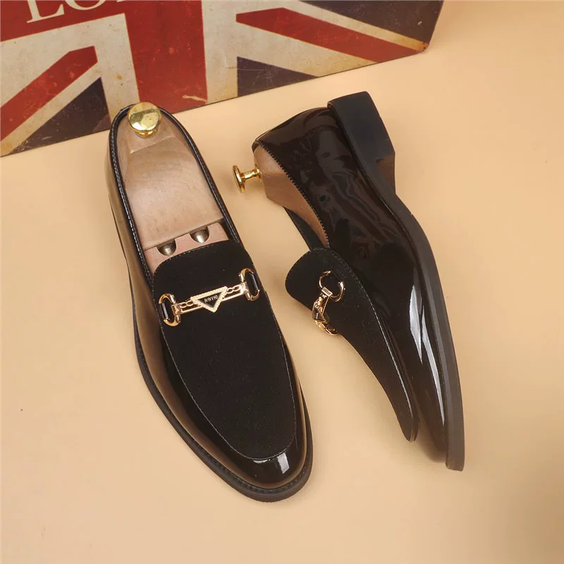 Новая мужская английская стилистая маленькая кожаная обувь лакированная стилист для волос корейская версия увеличивает модную мужскую обувь бизнес-кожаную обувь