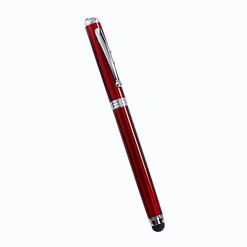 Suministro directo de fábrica multifuncional lámpara pluma Cuatro en Uno bolígrafo LED luz firma empresa pluma Metal Bolígrafo impresión