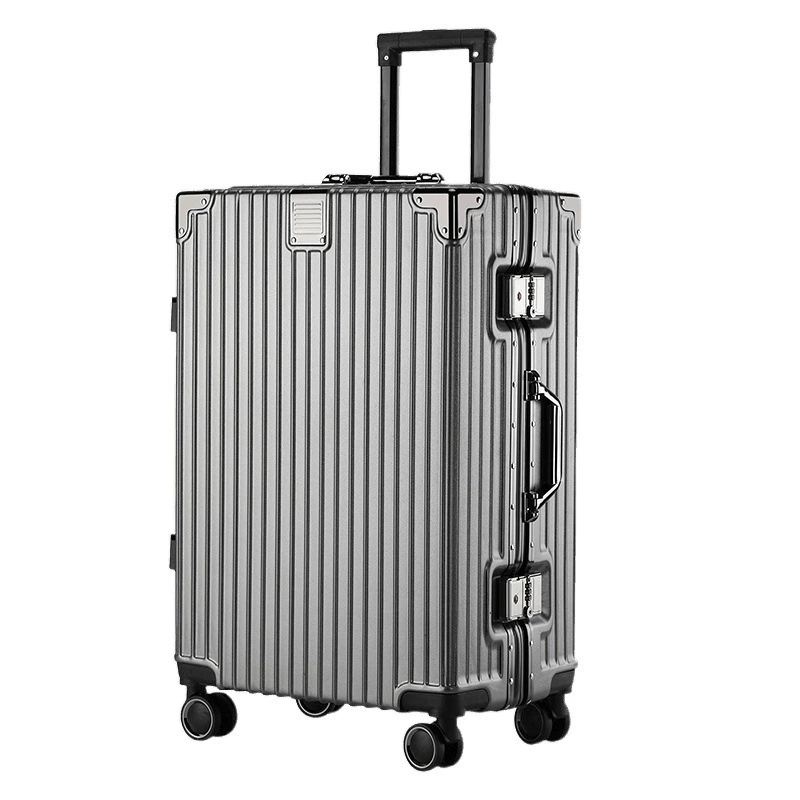 Capacious suitcase on wheels for men and women