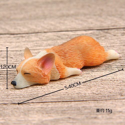 Cute Sleepless Series Super Cute Small Corgi Model Shiba Inu Figure DIY Refrigerator Magnet Doll Magnetic Sticker
