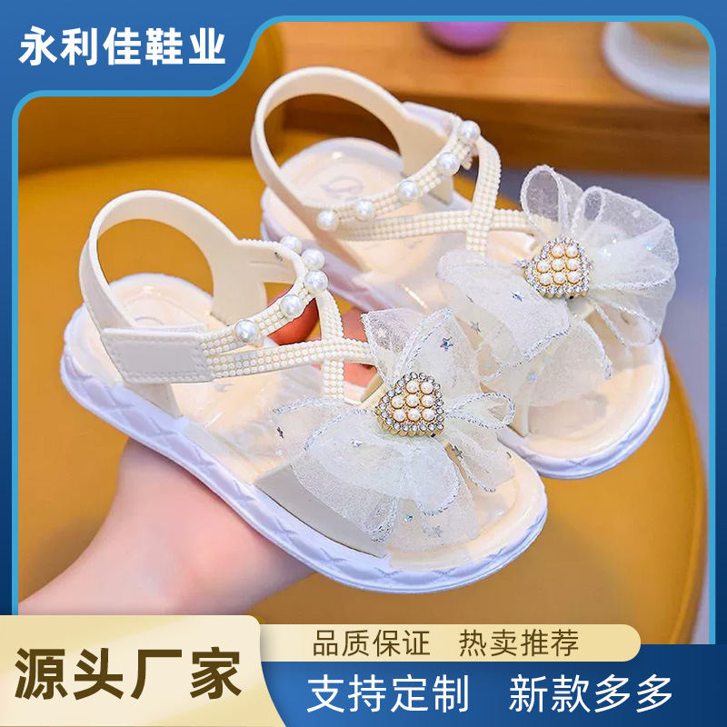 Sandalias de niñas de verano fabricantes directos proveedores de energía al por mayor de comercio exterior niños princesa bebé velcro sandalias