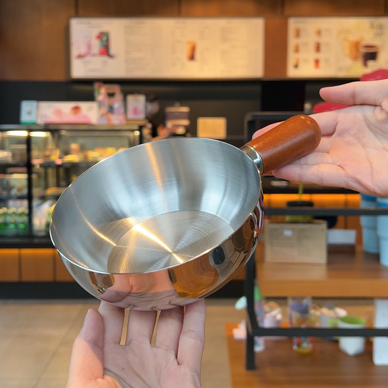 加厚不锈钢小锅多功能烹饪酱汁料理碗防烫木柄小碗牛奶辅食小锅|undefined