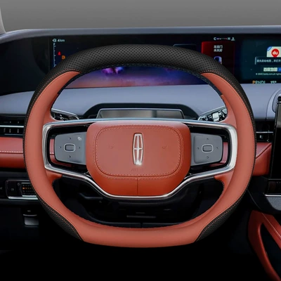 Steering wheel cover — 23 Lincoln Double D Special - lincoln-double-d-type-blackjupiter-brown-ultra-thin-model-default