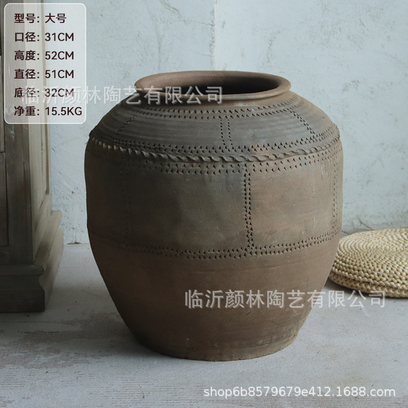 Antigüedad tallada a mano en cerámica gruesa, herencia cultural intangible en cerámica, gran barriga de cerámica, viento tranquilo, decoración del hogar Zen en cerámica