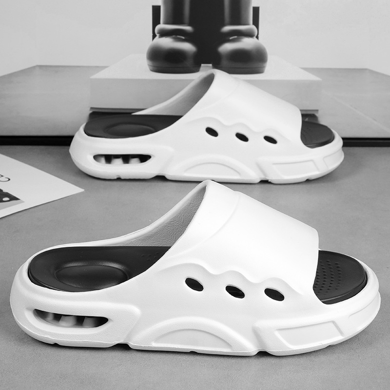 Chanclas de un solo estilo de verano para hombre, zapatillas de suela gruesa, suaves y cómodas, sandalias antideslizantes gruesas al aire libre, una pieza