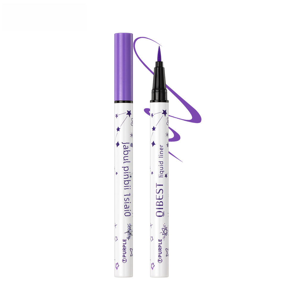 QIBEST matte color eyeliner waterproof sweat-proof non-smudging long-lasting quick-drying smooth beginner eyeliner glue pen