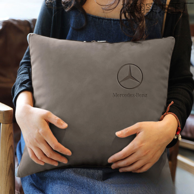 汽车腰靠被两用折叠四季通用奔驰宝马奥迪车载车用空调被抱枕被子