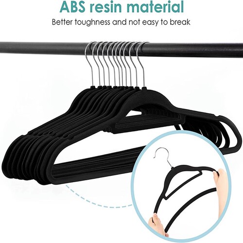 Flocked clothes hanger household non-slip anti-shoulder corner wardrobe clothes drying rack dry and wet dual-use clothing support dormitory hook