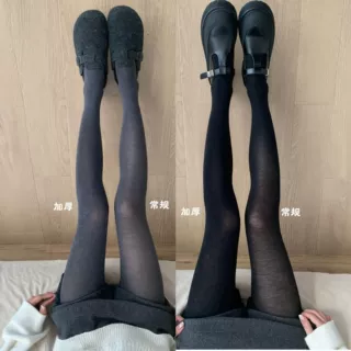 秋冬复古羊毛连裤袜女保暖200g打底袜深灰显瘦不掉档平纹高透裤袜