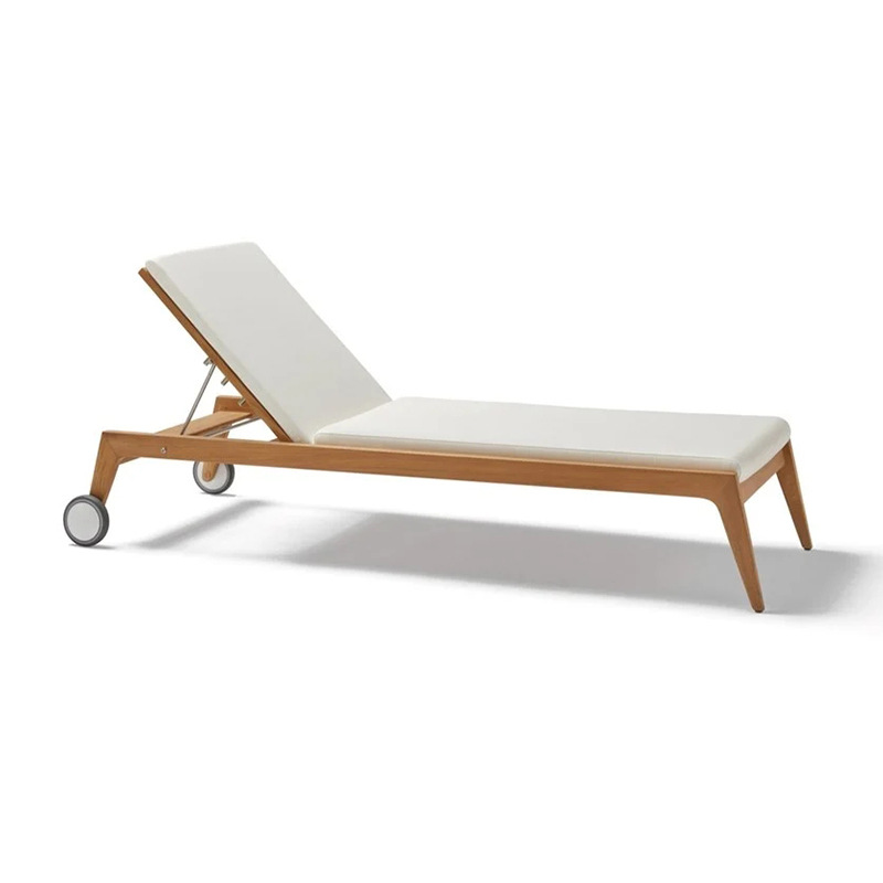 Cama de teca al aire libre patio villa piscina sillón jardín al aire libre alojamiento balcón arena impermeable madera maciza cama