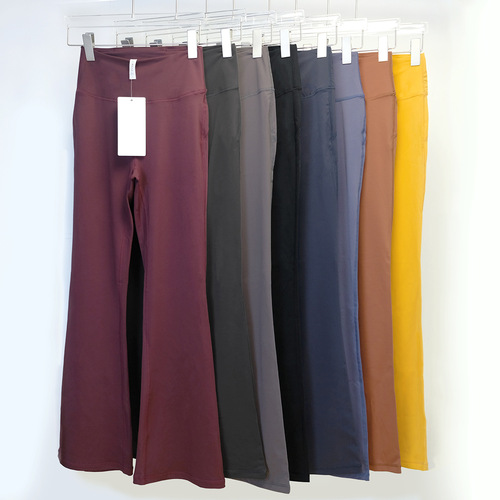 Slimming Yoga High Waist Flared Pants for Women Gr*ove Micro Flare Tight Sports Casual Running Trousers Breathable