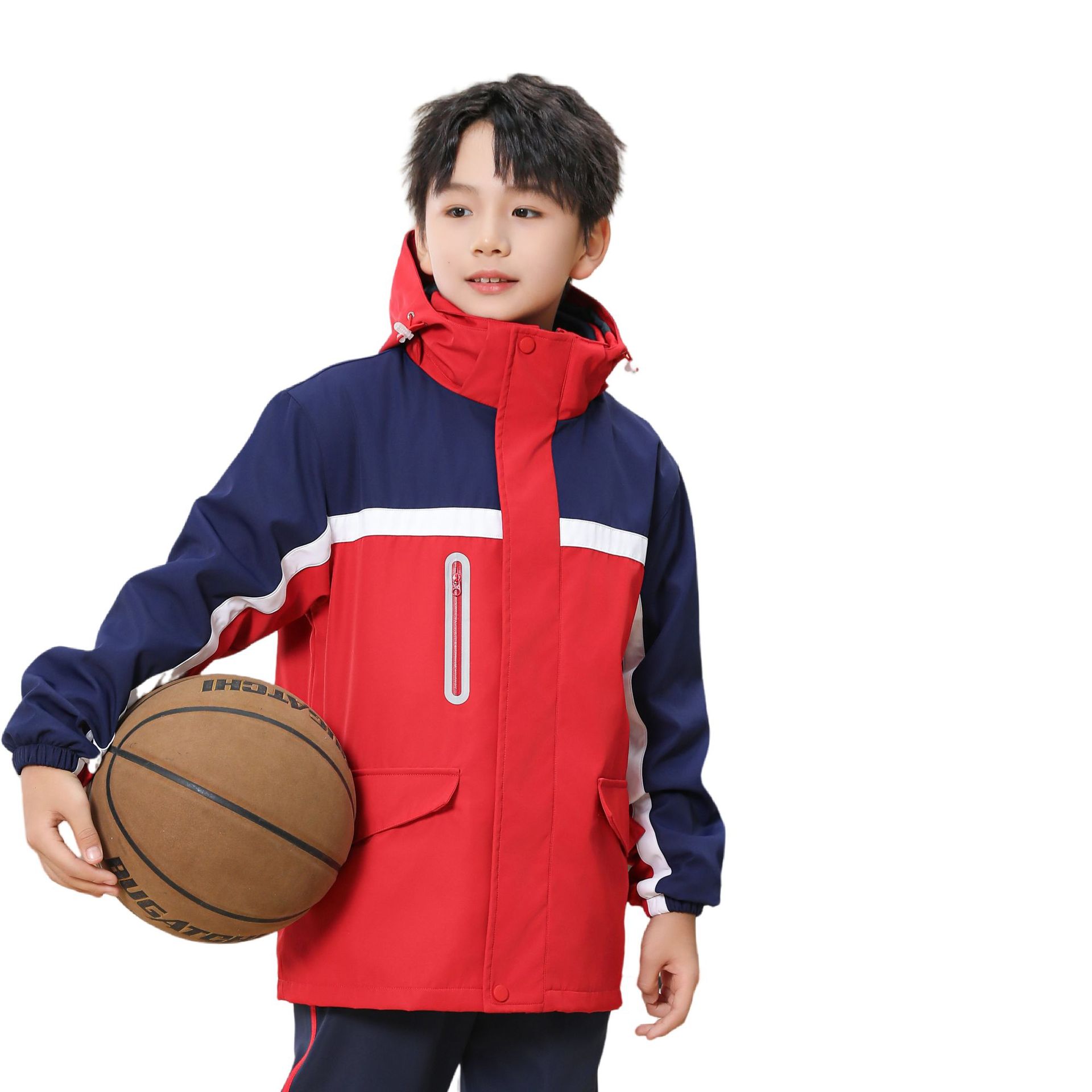 중학교 및 고등학교 유니폼 겨울 기모 옷 3 피스 어린이 스포츠 클래스 옷 교사 정원 옷 코트