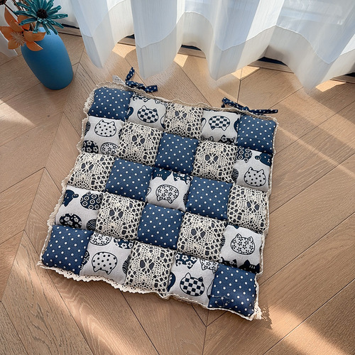 Thickened Korean chair cushion, seat cushion, pastoral floral fabric cushion, dining chair cushion, bubble cushion, wholesale