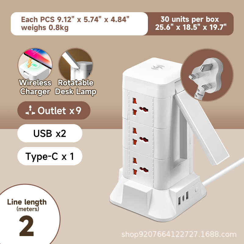 Inglés-2 metros-3 capas/USB/cargador inalámbrico/luz nocturna