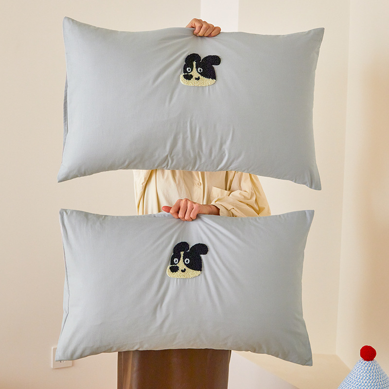 Un par de fundas de almohada bordadas con toalla de algodón ins 48x74 funda de almohada grande para adultos de algodón simple funda de núcleo de almohada para estudiantes