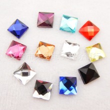 10X10mm正方形水晶散珠子玻璃平底钻手机壳贴钻饰品配件工厂批发