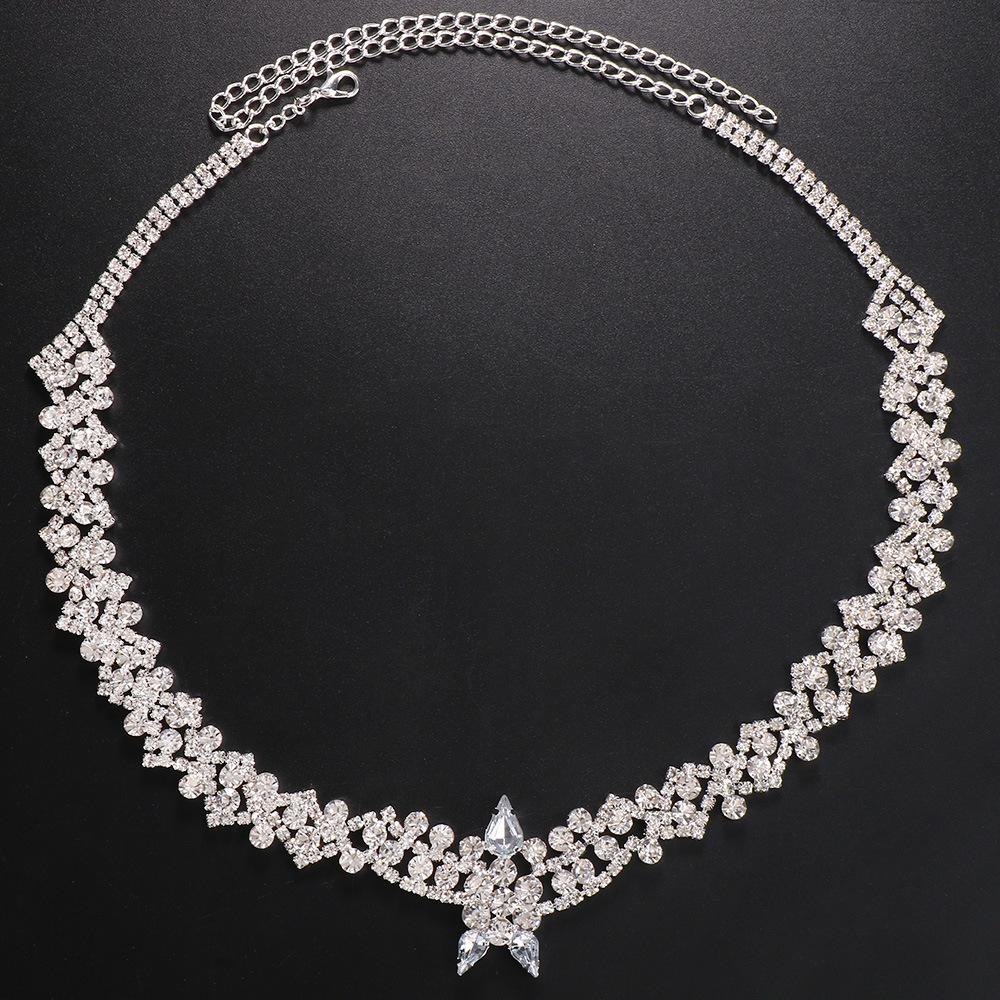 Nouvelle coiffure géométrique en strass, mode tempérament luxe polyvalent mariée robe de mariée accessoires coiffure féminine_voghion.com