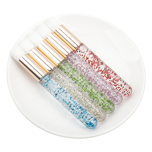 Wholesale Cleaning Nose Brush Crystal Rod Nasal Cleaning Brush Cleaning Eyelash Mousse Brush Acrylic Handle Cleaning Brush