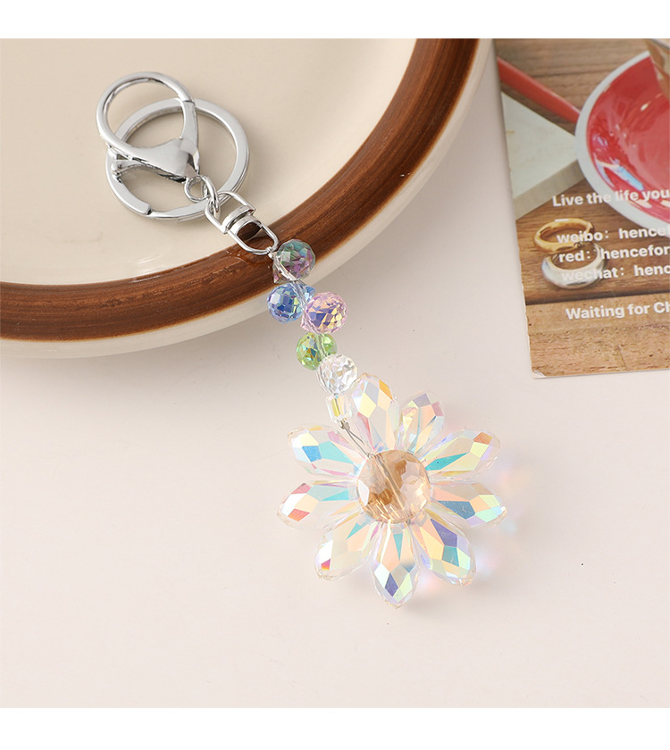 Cute Alloy Flower Women's Bag Pendant Keychain display picture 7