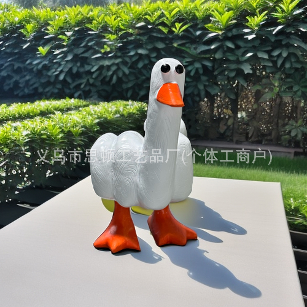 오리 가운데 손가락 장식 홈 안뜰 디자인 장식 재미있는 오리 장식 야외 휴일 선물
