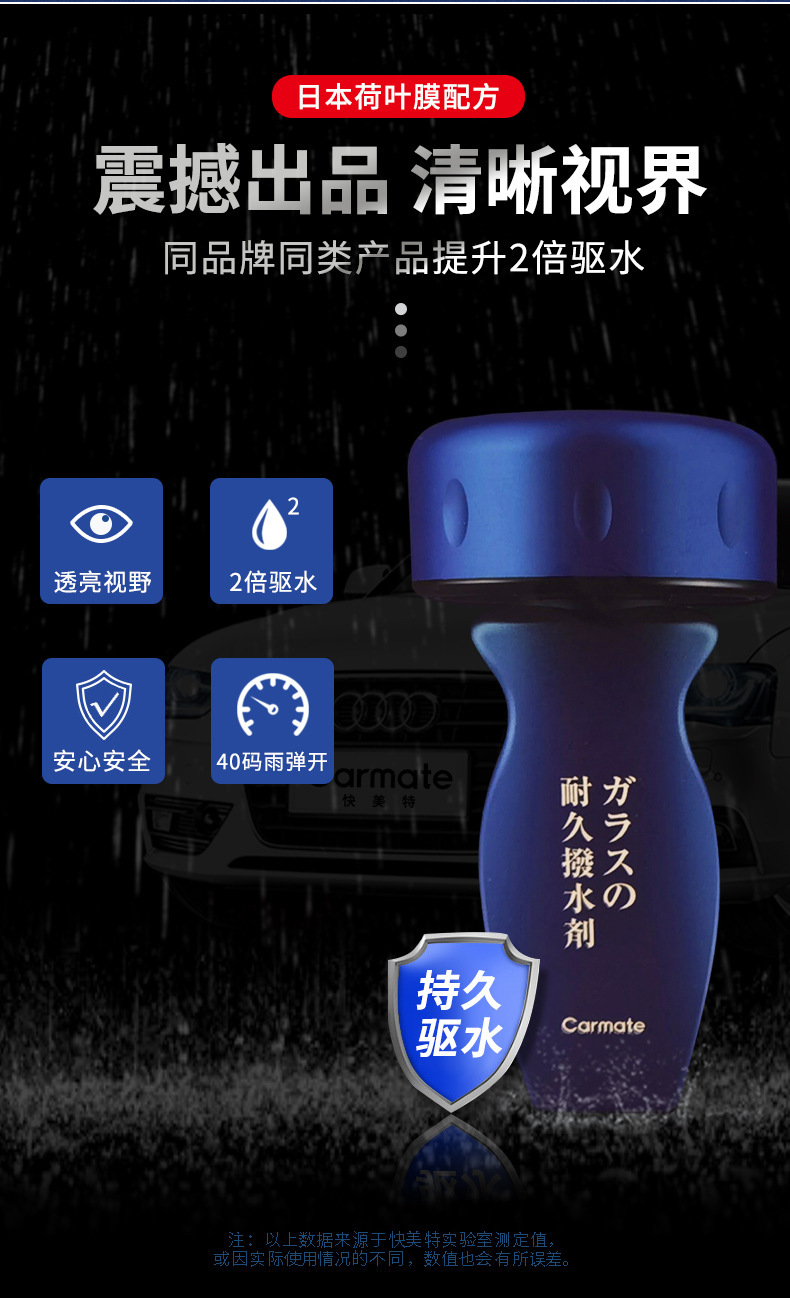 Japan's Kuaimet Rearview Mirror Rain-Proof Car Windshield Water Repellent Car Window Rain Enemy Coating Agent