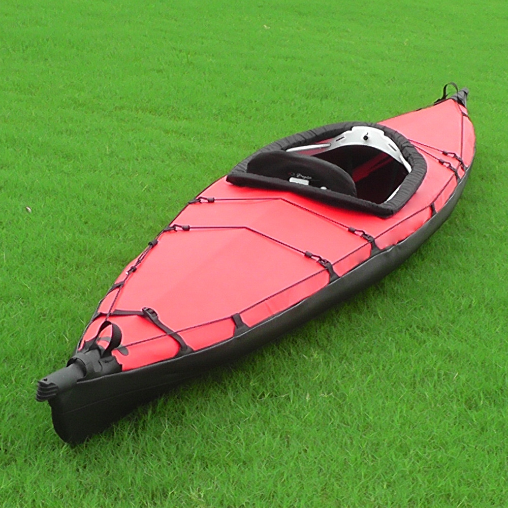 Skin Inflatable Boat Folding Kayak Canoe Ocean Boat Single Boat Rafting Boat Hard Shell Folding Boat