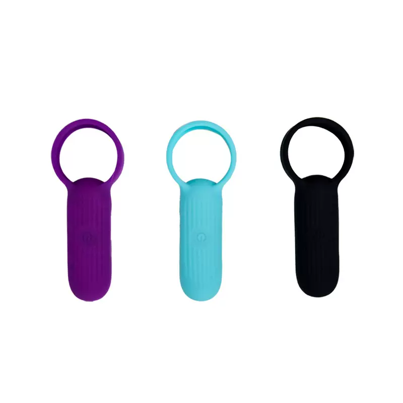 私模男用震动延时锁精环穿戴食用级硅胶震动环调情成人性用品批发