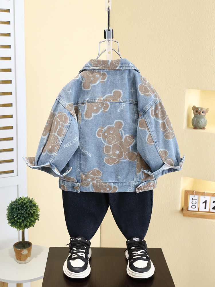 Chaqueta vaquera para niños 7565, estilo primavera y otoño, camisa elegante, top moderno, nuevo modelo 2026 para niños pequeños, conjunto de primavera