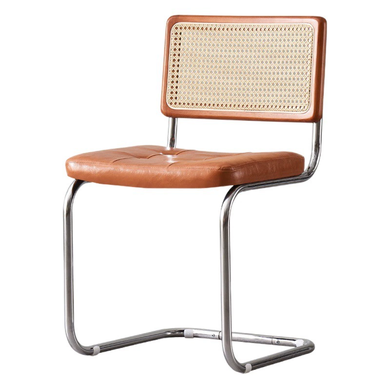 Обеденный стол и стулья из ротанга, для кабинета, для гостевого дома, модный офисный стул в стиле инс, винтажный стул из массива дерева для дома