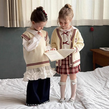 CHERRYCOCO女童套装秋季新款女宝宝学院风针织三件套洋气甜美穿搭
