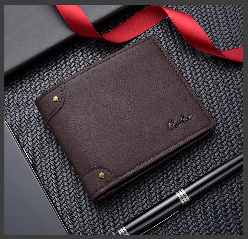 Men's Letter Pu Leather Open Small Wallets display picture 7