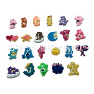 New Rainbow Bear Luminous Hole Shoes Shoes Flower Shoes Buckle Decorations PVC Shoes Flower Accessories Accessories diy Cross Border Spot
