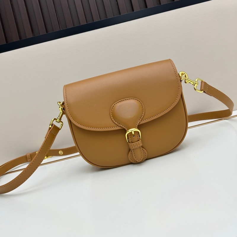 In Stock D-Brand BOBBY EAST-WEST European & American Retro Cowhide Solid Color Bobby Bag Shoulder Crossbody Underarm Bag - Thumbnail 3