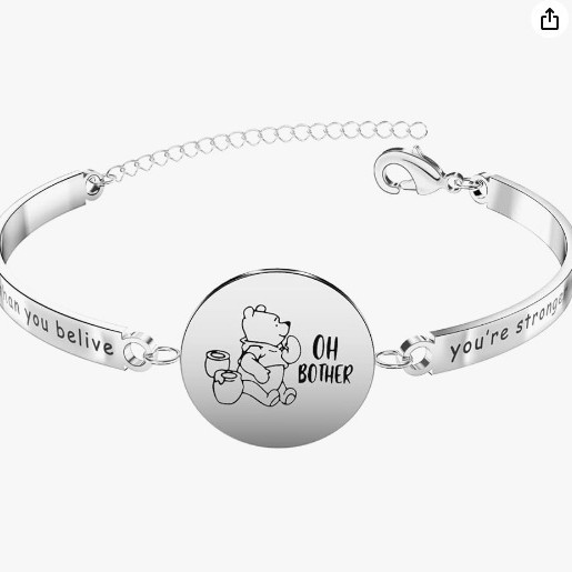 跨境卡通动漫爆款不锈钢可爱维尼熊手镯时尚小清晰饰品工厂批发