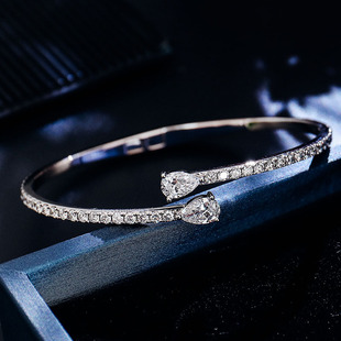 Foreign trade water drop opening cultivation drill DEF/VVS bracelet European and American fashion personality exquisite full drill niche design