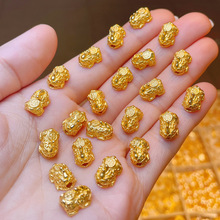 古法金貔貅通孔国风新中式创意手工DIY新年配饰手链项链饰品配件