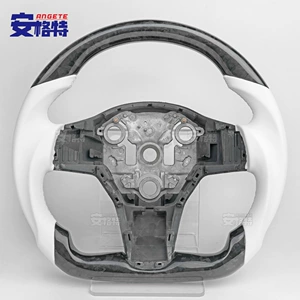 Suitable for Tesla Tesla Model 3 X Y Forged Carbon Fiber Racing Leather Steering Wheel Car Modification