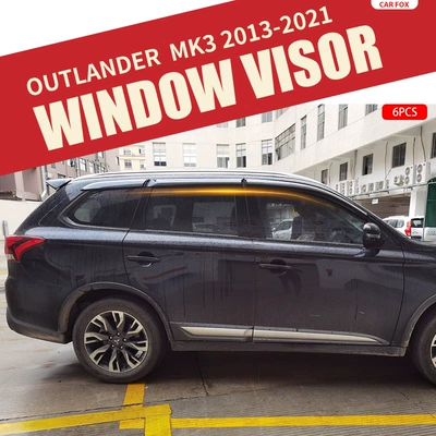 Rain shield — Sport Window visor - standard-packing-without-logo-outlander-mk3-2013-2021-pc-with-bright-strip-rain-shield-6pcs