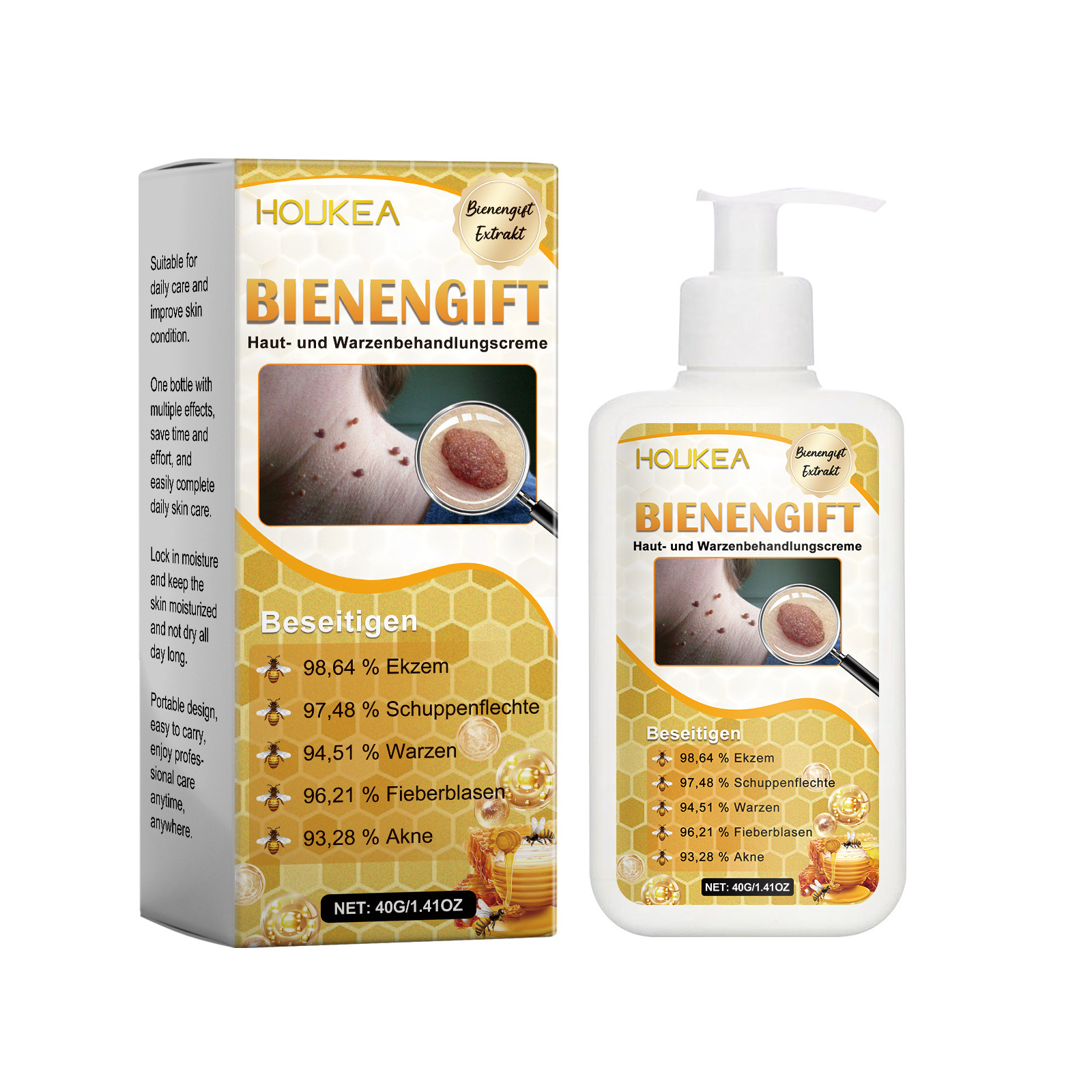 HouKea Bee Venom Cleanser, suave limpieza facial, cuerpo y piel, crema de limpieza suave para la piel. image 7