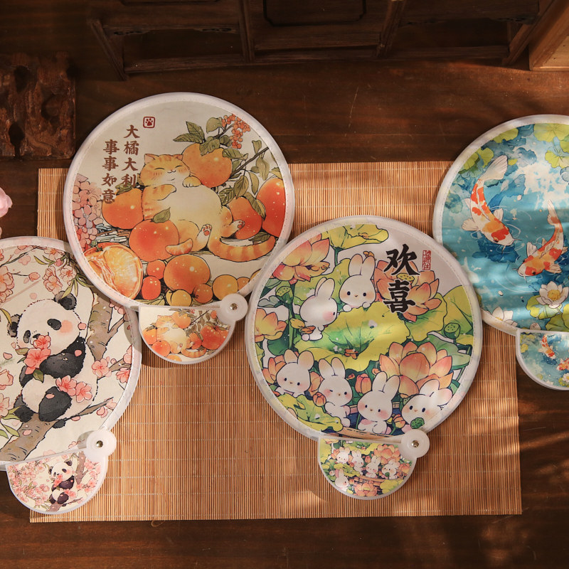 Mr. Paper Reflector Ventilador plegable Lindo Pet Nafu Series Guofeng Panda Mini Selfie portátil Ventilador de luz de relleno