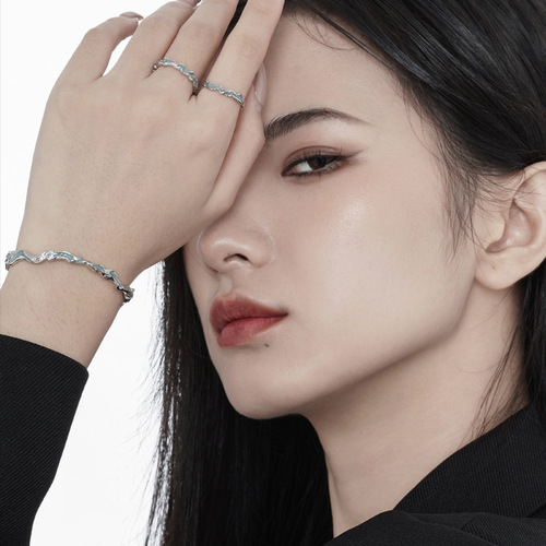 J1308 Mint Blue Sweet Cool Enamel Ring Personality S925 Pure Silver Ice Lake Series Light Ice Transparency Index Finger Ring for Women