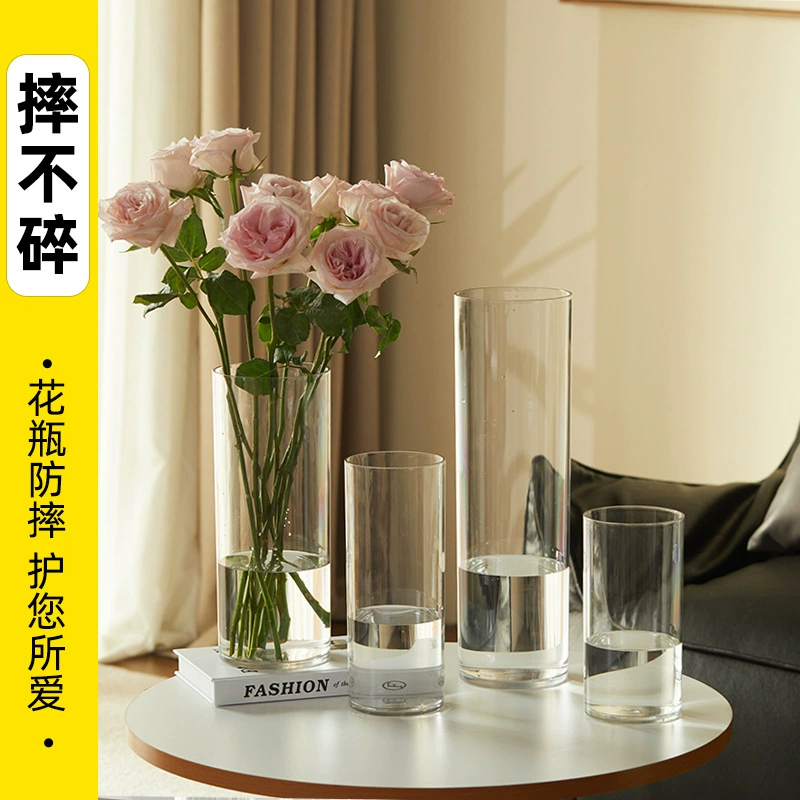 Акриловая устойчивая к падениям ваза гидропонная Цветочная композиция богатая бамбук прозрачный прямой акриловый цветок украшение Гостиная маленькая