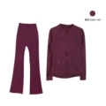 Dark Red Flared Set